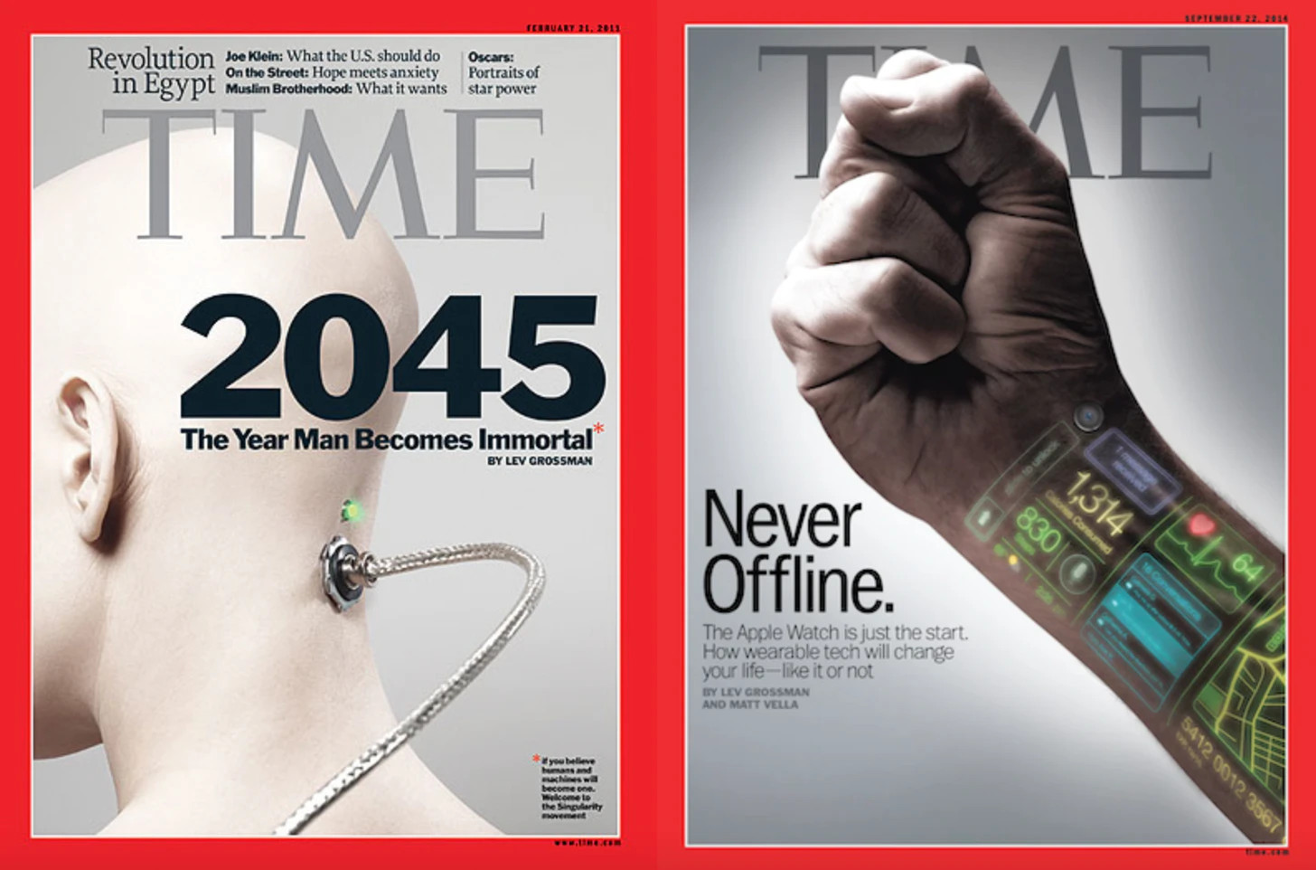 Mark of the beast shown on covers of Time magazine.