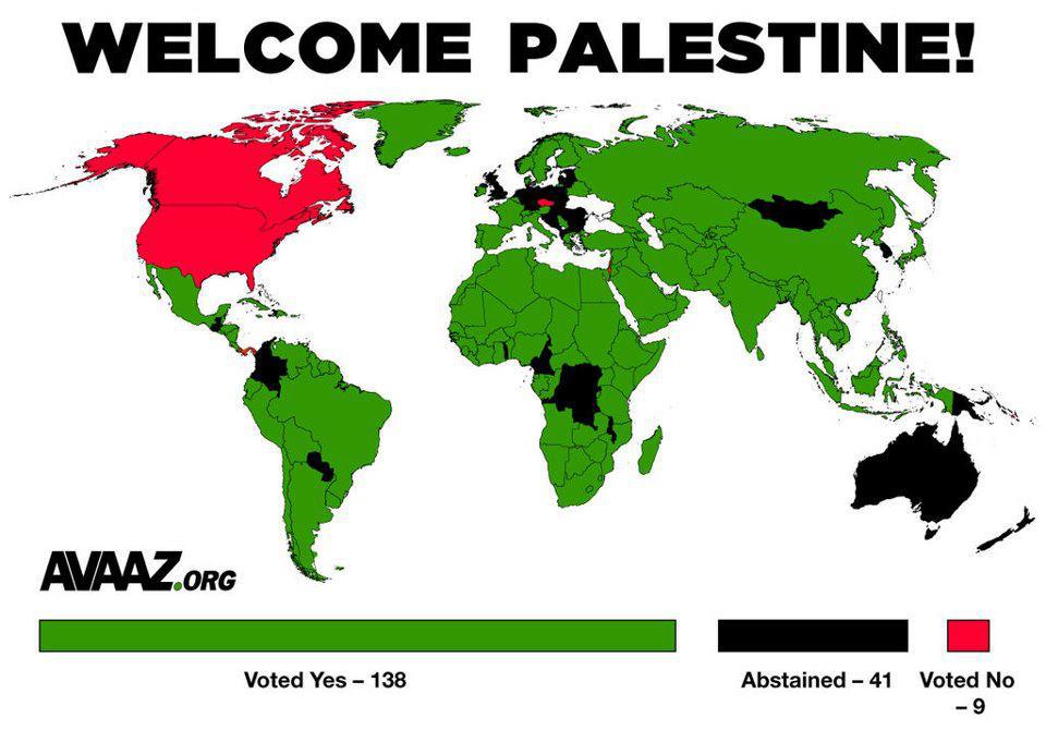 Palestine Vote Map