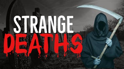 A hooded skeleton holding a scythe with the title Strange Deaths.