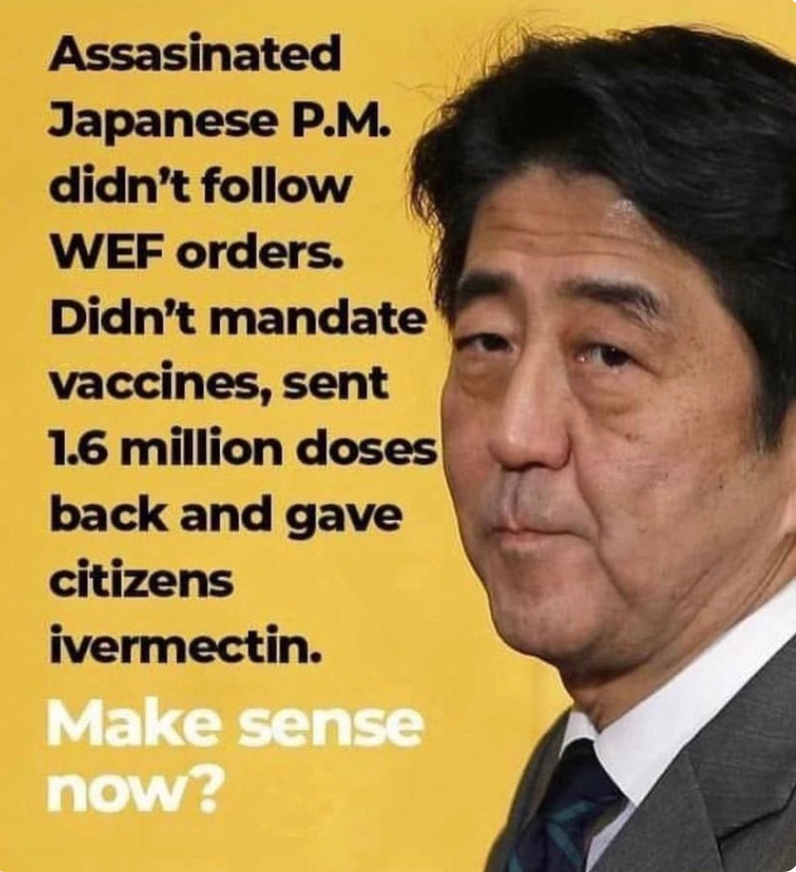 Meme about the assasinated Japanese Prime Minister
