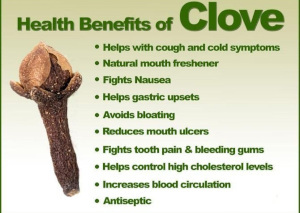Meme on the health benefits of clove.