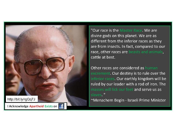 Menachem Begin quote on Jews being the Master Race