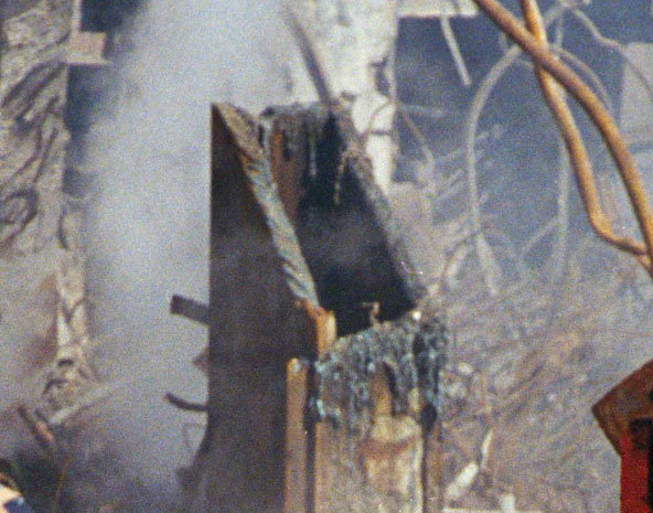 Cut steel columns from the WTC.