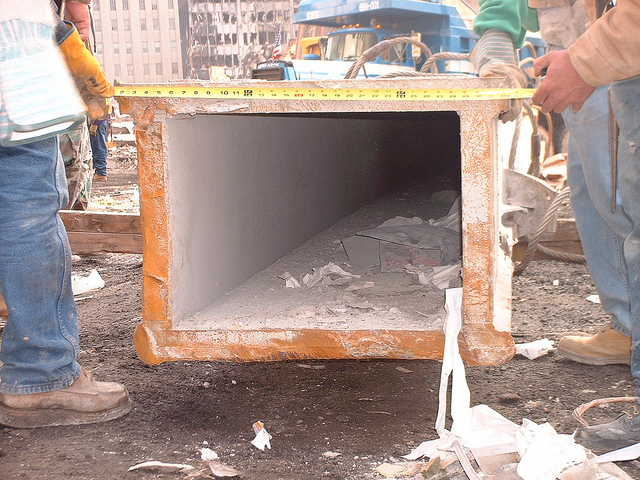 Cross section of a steel column from the WTC.