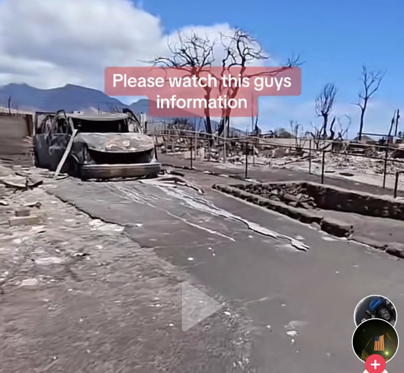 The town of Lanaina in Maui Hawaii Damage