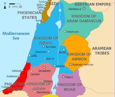 Map of ancient Middle East territories.