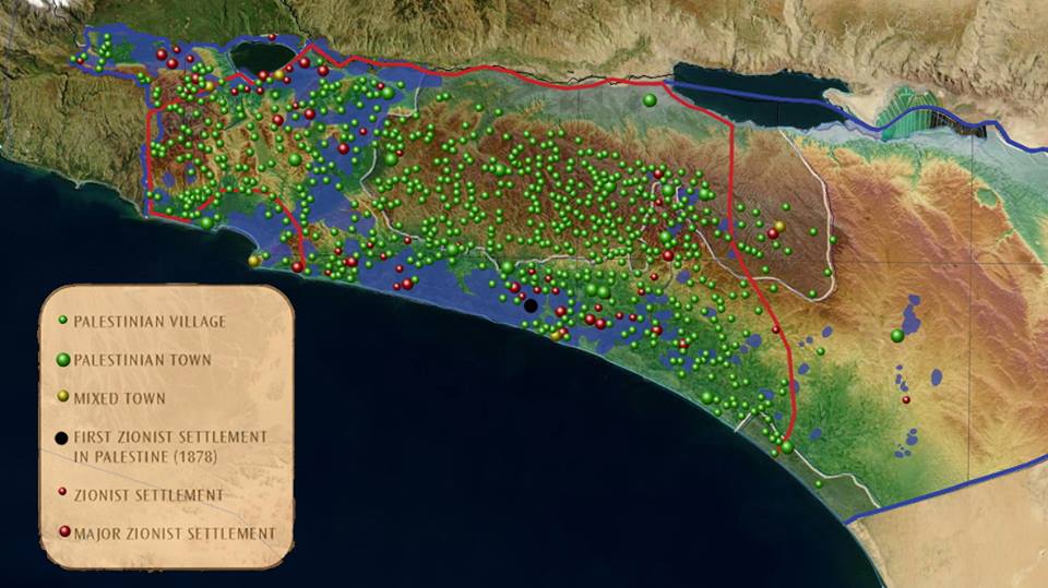 Pre Nakba map of Palestine