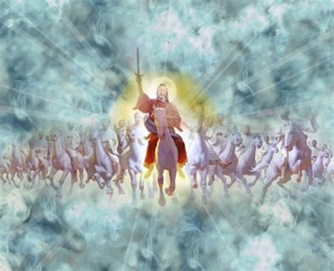 Yahshua coming in the clouds with a legion of angles.