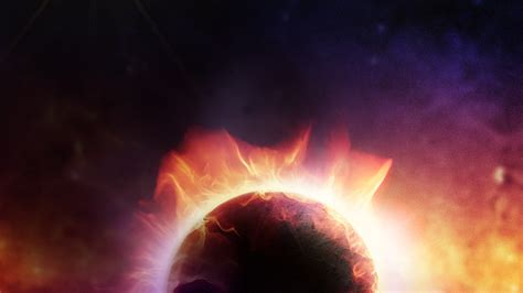 Image of the globe buring in space.
